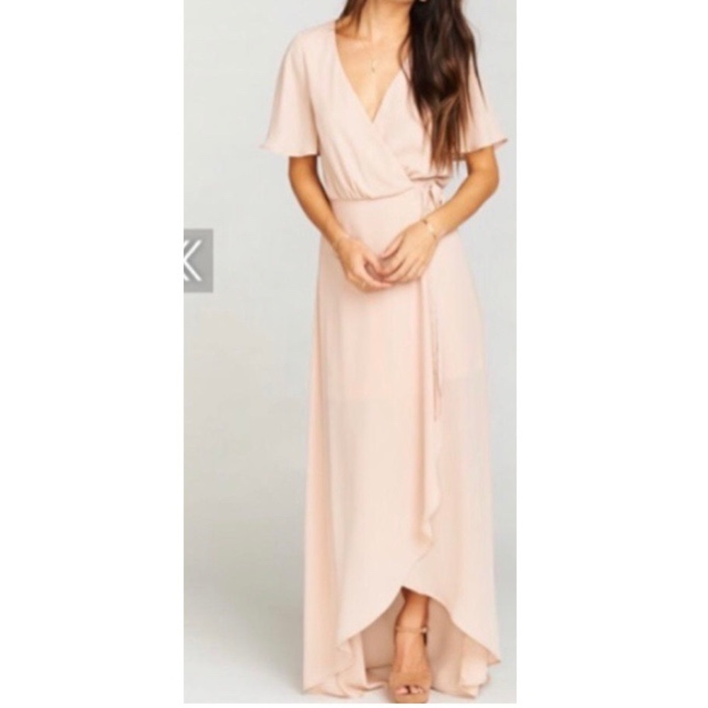 Show Me Your MuMu Sophia Wrap Dress- Dusty Blush